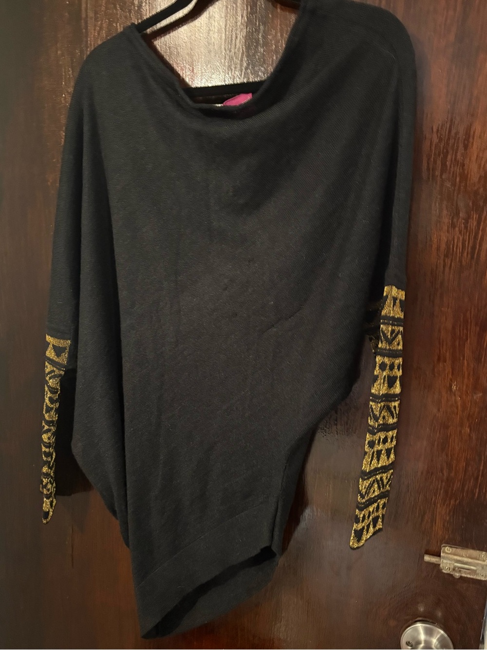 Custo Barcelona Y2K Vintage Black Asymmetrical Draped Poncho Sweater. Size 2.